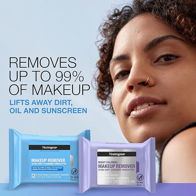 Neutrogena Day & Night Wipes, Makeup Remover Face
