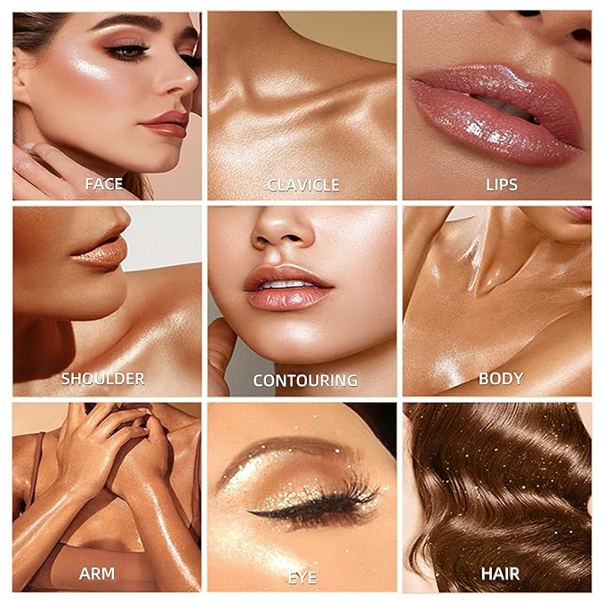 MAEPEOR Face Highlighter Palette 6 Colors Smooth Shimmer (Color 04)