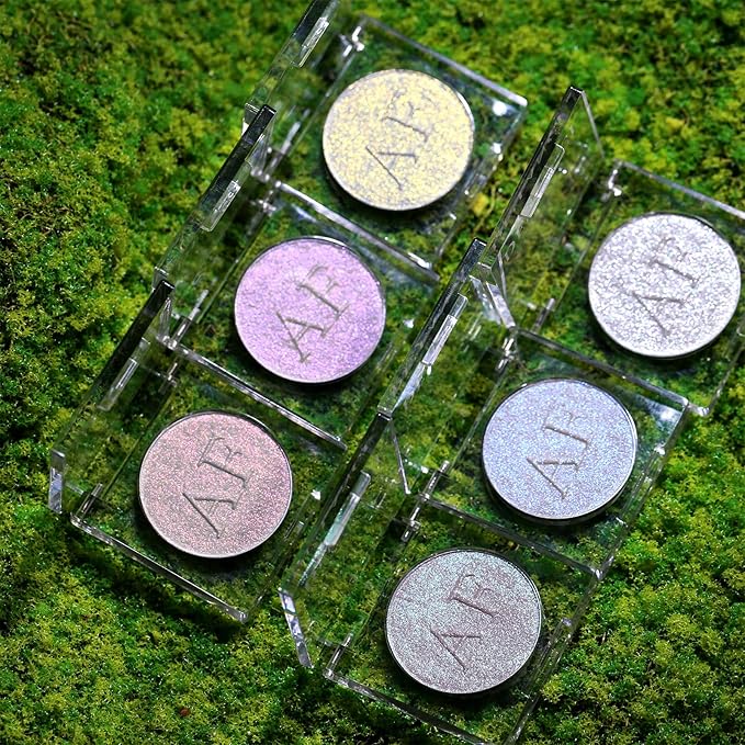 Highlighter Makeup,Green White Pink Shimmer Multichrome Face Highlighter Enhancer, 04