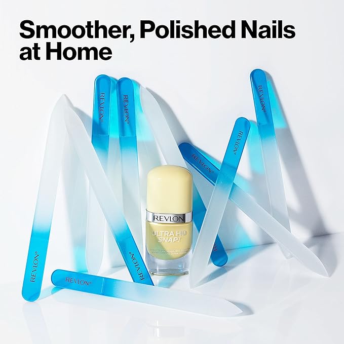 Revlon Glass Nail File, Manicure Tool for Shaping Natural Fingernails, Self-Cleaning with Bacteria Shield Technology, 1 Count