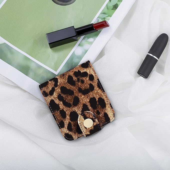 Cockatoo Leather Lipstick Case with Mirror, Women's Portable Lipstick Pouch Travel Cosmetic Bag Can Be Put in Wallet Mini Cosmetic Bag Lipstick Pouch (Bright Red)