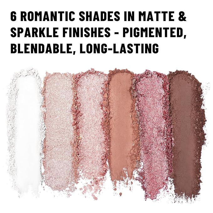 6 Colors Mini Naked Eyeshadow Makeup Palette Blush-colored Neutral Tone Eye Shadow Matte & Shimmer Nude Make Up Pallet with Mirror Blendable Highly Pigmented Travel Size Gift Kit 03