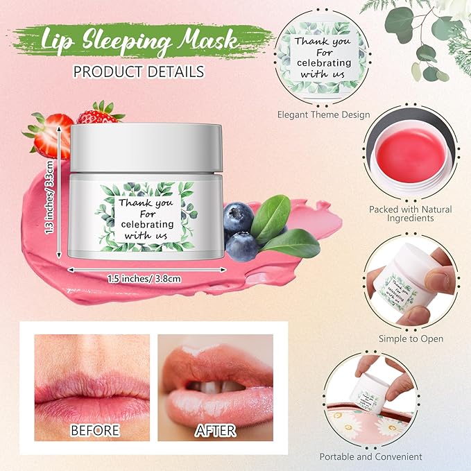 12 Pcs Thank You Lip Sleeping