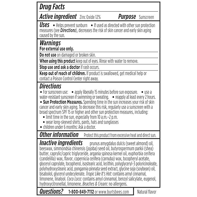 Burt’s Bees SPF 30 Lip Balm, oz