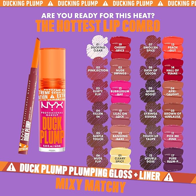 NYX PROFESSIONAL MAKEUP Duck Plump Plumping Lip Liner, Matte Pencil With Up To 10HR Wear, Ducking Clear (Clear Lip Liner)