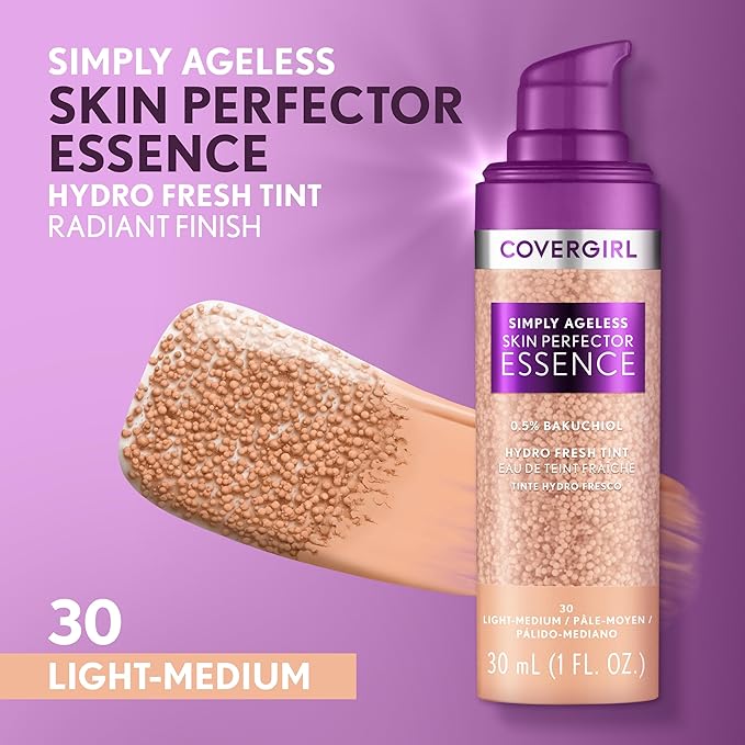 Covergirl Simply Ageless Skin Perfector Essence Foundation Bundle Light-Medium, Each 1oz