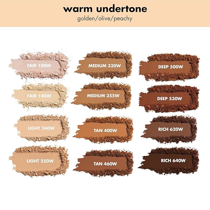 e.l.f. Camo Powder Foundation, Lightweight, Primer-Infused Buildable & Long-Lasting Medium-to-Full Coverage Foundation, Fair 100 W