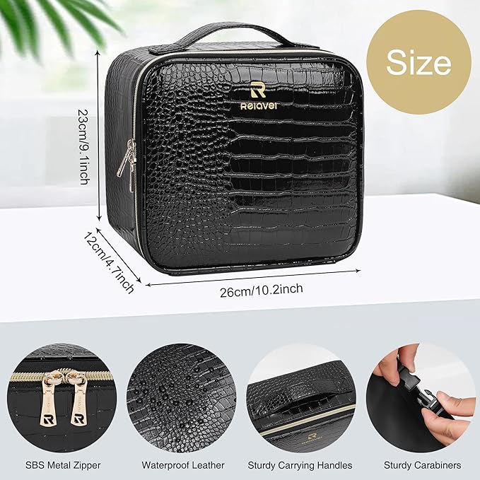 Relavel makeup train case with