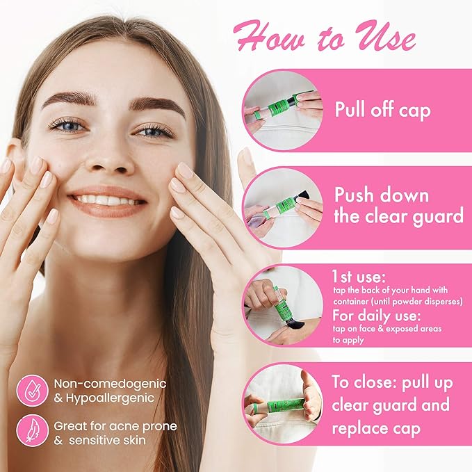 Sunscreen Powder- Tinted Brush-On Mineral Sunblock SPF30 .23OZ (Medium)