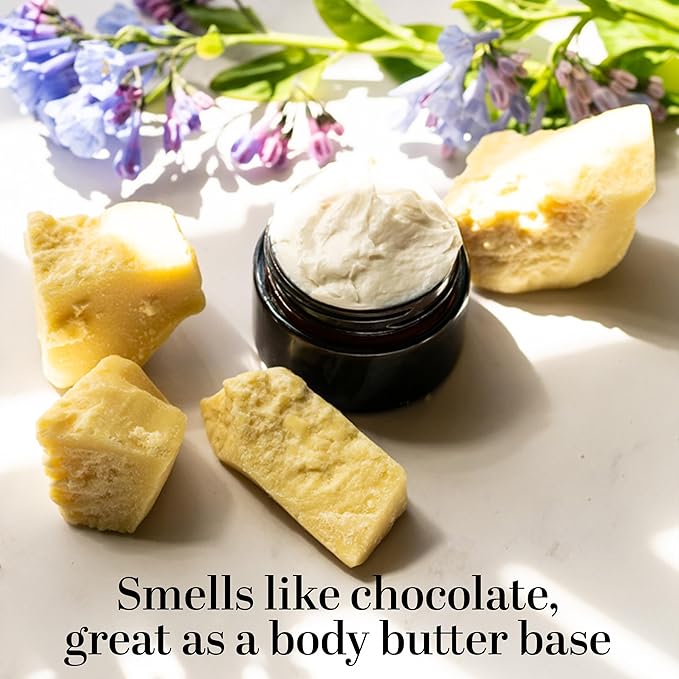 Better Shea Butter Raw Cocoa Butter - Unrefined, 100% Pure, Food Grade - Use for Cocoa Lip Balm, Stretch Marks Cream, Cacao Butter Cream, Scars Oil, Whipped Lotion - Skin & Hair Moisturizer 1LB Block