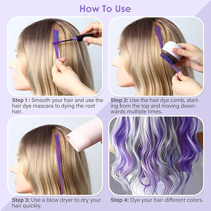 Purple Temporary Hair Chalk Color