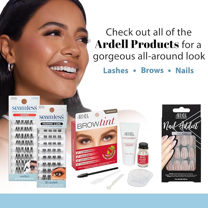 Ardell Seamless Underlash Lash Extension Kit - DIY Lash Clusters, Faux Mink L Curl Individual Lashes, Eyelash Extension for Natural Look Lash Kit, 32 Count, 1-Pack