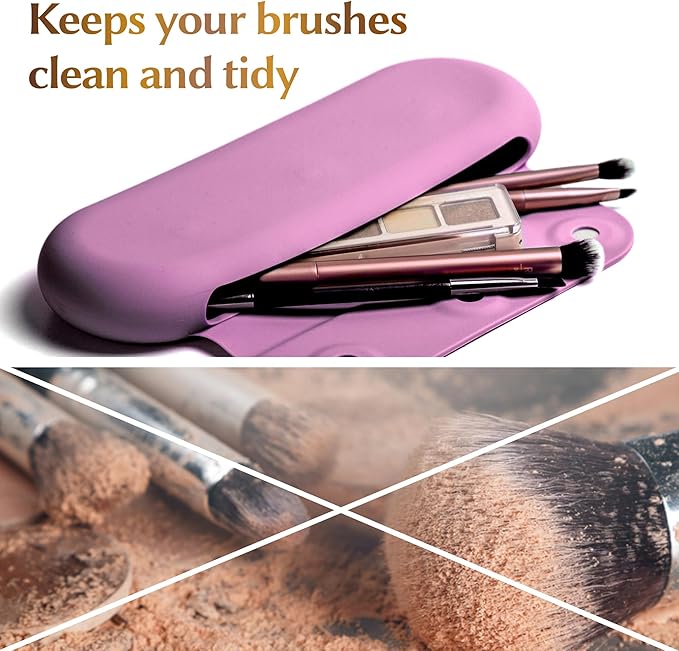 Silicone makeup brush holder, travel