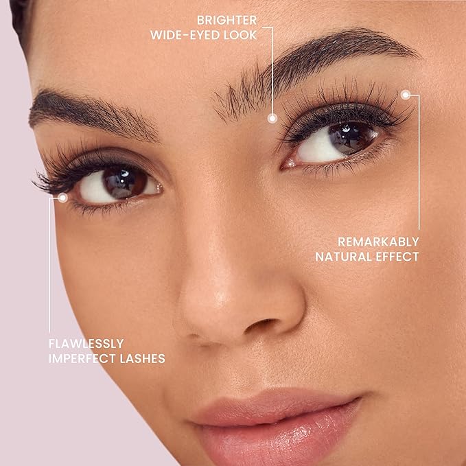 KISS The New Natural Effortless Minimal Look False Eyelashes 12mm, Half Strip Lash Single Pack, NNH01, 1 Pair