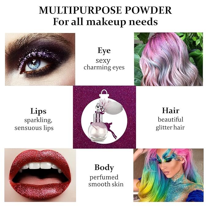 Highlighter Powder Spray, Longwear Glitter Spray for Body,