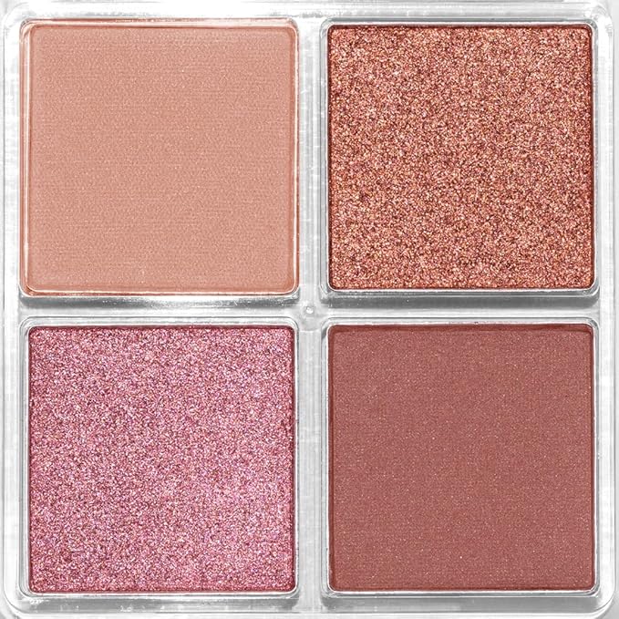 Palladio Eyeshadow Quads, Velvety Pigmented Blendable Matte, Metallic & Shimmer Finishes, Creamy Formula, Four Way Quad Eye Shadow Palette, Talc-Free (Gossip Girl)