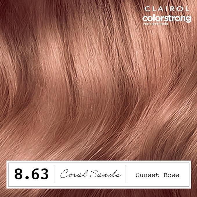 Clairol ColorStrong Permanent Zero Ammonia Hair Dye, 8.63 Sunset Rose - Coral Sands Hair Color, Pack of 1