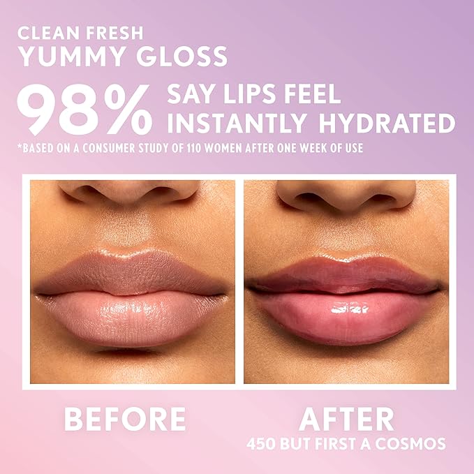 COVERGIRL Clean Fresh Yummy Lip Gloss, Sheer, Natural Scents, Vegan Formula - But First a Cosmo