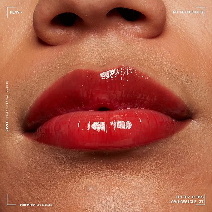 NYX PROFESSIONAL MAKEUP Butter Gloss, Non-Sticky Lip Gloss - Orangesicle (Orange) (Pack of 2)