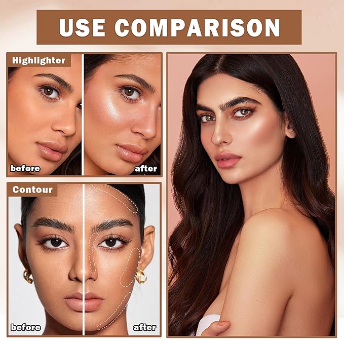 Contour Powder Highlighter Powder Contour Palette,2 In 1 Palette,Face