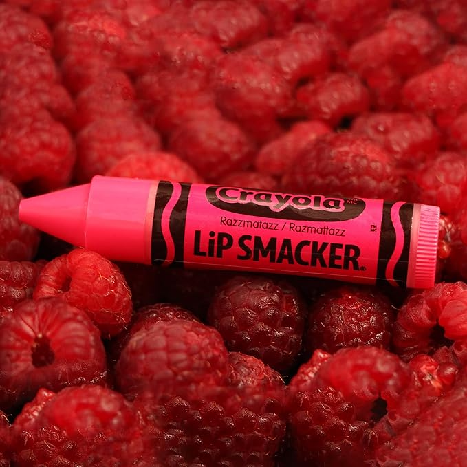 Lip Smacker Crayola Lip Balm Party Pack - 8 Moisturizing Lip Balms, Cotton Candy, Orange, Sherbert, Watermelon, Berry, Apple, Banana, Hydrating & Protecting - Cruelty-Free