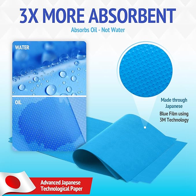 Oil Blotting Sheets for Face - Portable 1x50