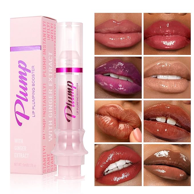 Lip Plumping Lip Gloss, High-Shine & Volumizing Lip Plumping Lip Glass Mirror Lip Glaze Lip Makeup, Long-lasting moisturizing Plump & Pout Lip Lip Gloss for Women (#02)