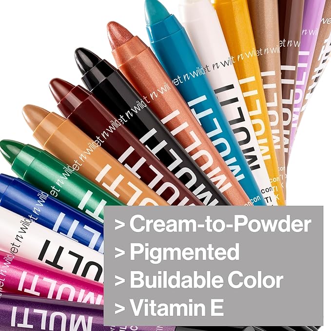 wet n wild Color Icon Cream Eyeliner Eyeshadow Multi-Stick, Moisturizing, Nourishing Velvety Cream-to-Powder Buildable & Blendable Formula, Cruelty-Free & Vegan - Snowy Skies