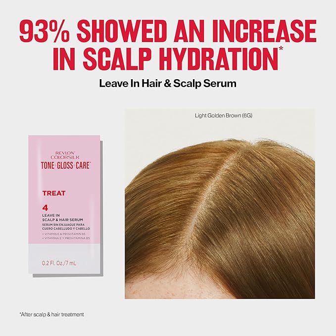 Revlon ColorSilk Tone + Gloss + Care Demi Permanent Hair Color, Dye Kit with Leave-In Scalp and Haircare Serum, 2x Shinier, 4x Stronger, 5A Medium Ash Brown, 4.5 fl oz