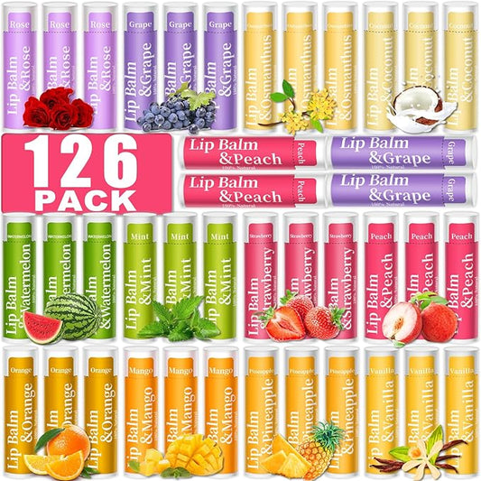 126 Pcs Lip Balm Bulk, 12