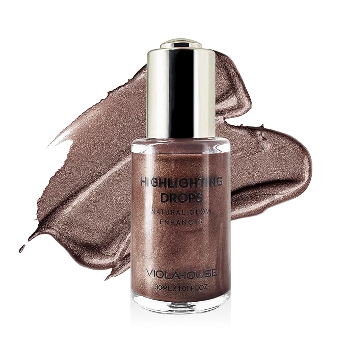 VIOLA HOUSE Liquid Highlighter Drops, Glitter Illuminator Blend (5 Candlelight) 30ml