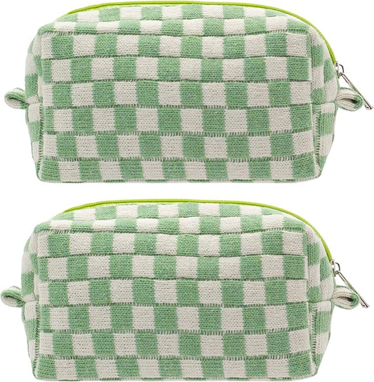 Pazimiik checkered makeup bag for