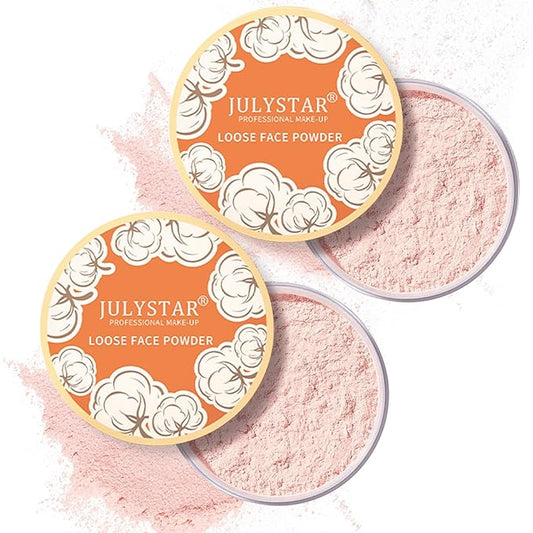 2PCS Pink Setting Powder Loose Face Powder Matte
