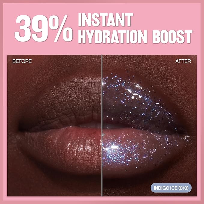 REVLON Super Lustrous Glimmer Gloss, Non-Sticky Lip Gloss, High-Shine Finish, Plant-Based Glitter, 007 Haute Honey, 0.13 fl oz