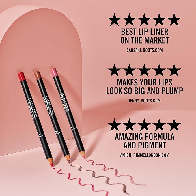 Rimmel Lasting Finish 8HR Soft Lip Liner Pencil - Vibrant, Blendable Formula to Lock Lipstick in Place for 8 Hours - 790 Brownie Pie, .04oz
