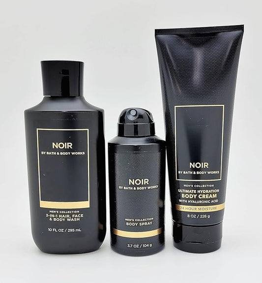 Bath & Body Works - Noir for Men 3-in-1 Hair, Face & Body Wash, Body Spray and Hydration Cream (2021)