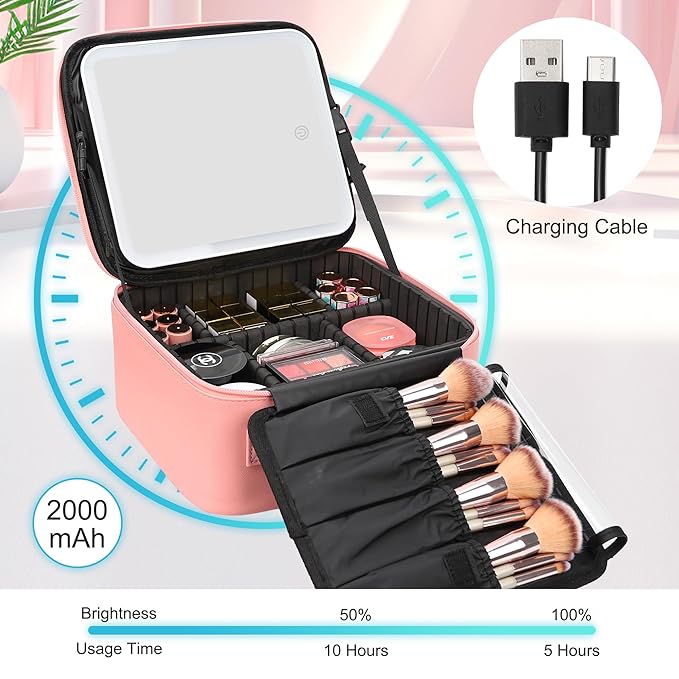 Relavel travel makeup bag with