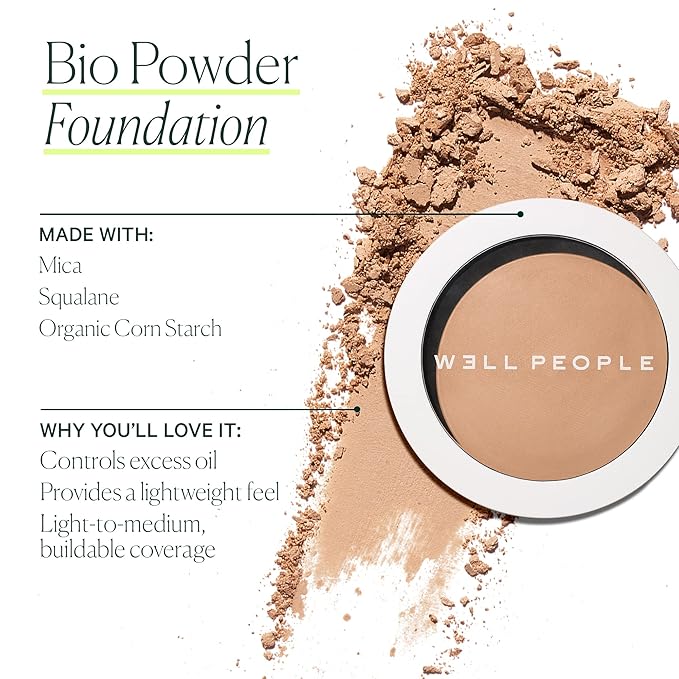 Well People Bio Powder Foundation, Lightweight & Hydrating Cruelty-free, 2W