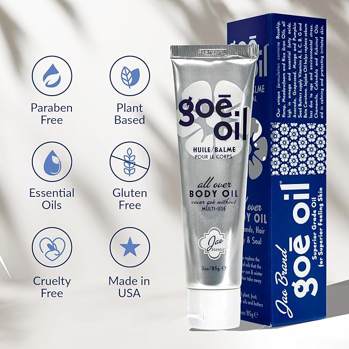 Jao Brand Goē Oil | All over Hand, Face, & Body Oil | Intensive Moisturizer & Hydrator With Natural Oil Extracts | Plant-Based, Gluten-Free | No Parabens & Sulphates | 3 oz