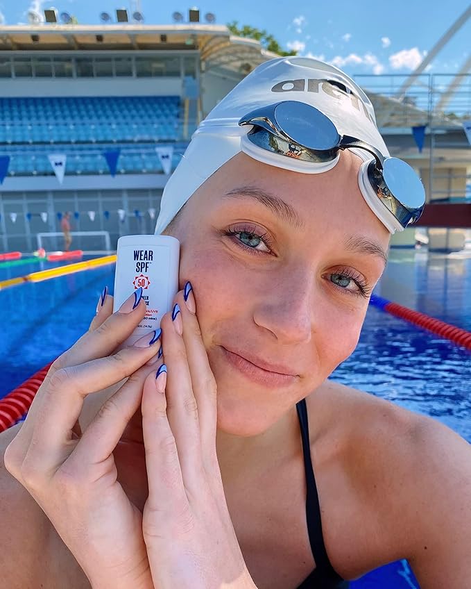 50 Sunscreen Sport Stick with Broad Spectrum SPF 50 UVA/UVB Protection, Sweat- & Water-Resistant Portable Hands-Free Stick for Face & Body, 3-pack