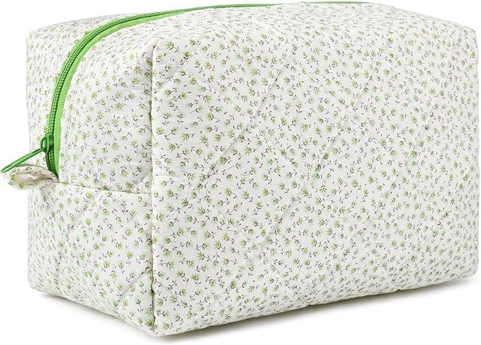 Soidram floral makeup bag quilted