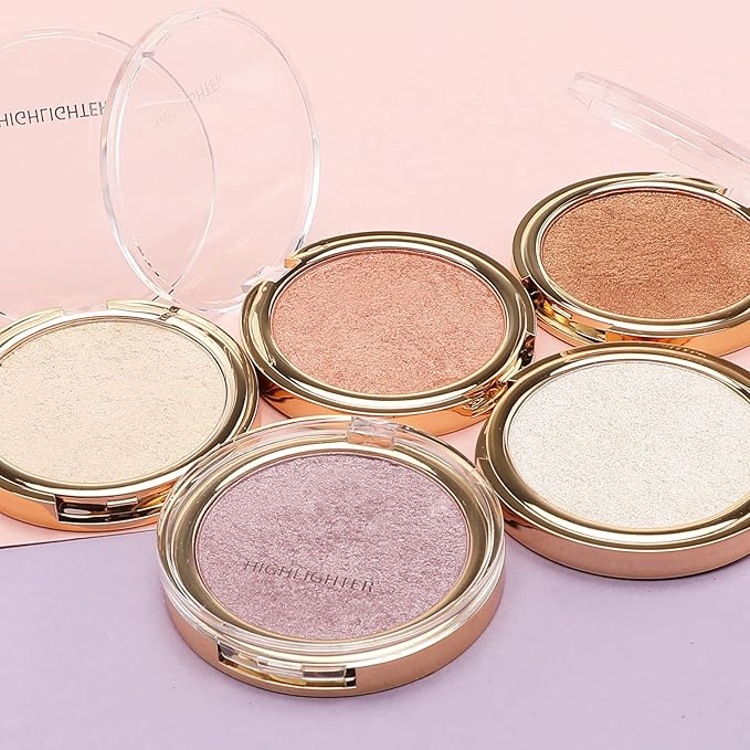 Boobeen Highlighter Powder Palette - Glow Shimmer Illuminator Brighten Skin