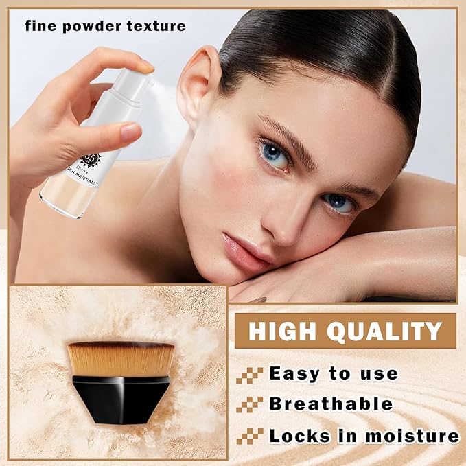 AWCCXMYM Sunscreen Powder Setting Powder SPF 35 Mineral Full Coverage Scalp Sunscreen Setting Spray Powder Makeup for Hair Face Body Flawless Skin, Vegan & Cruelty Free #Translucent