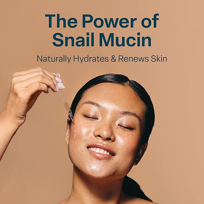 QRxLabs Snail Mucin Serum – Hydrates, Plumps & Brightens – With Collagen for Firm, Radiant Skin – Gently Exfoliates for a Smooth Glow – 2 oz