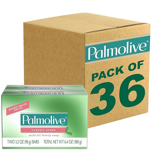 Palmolive Bar Soap for Body and Hands, Bulk Size, Mild Classic Scent - 2 Count (pack of 36)