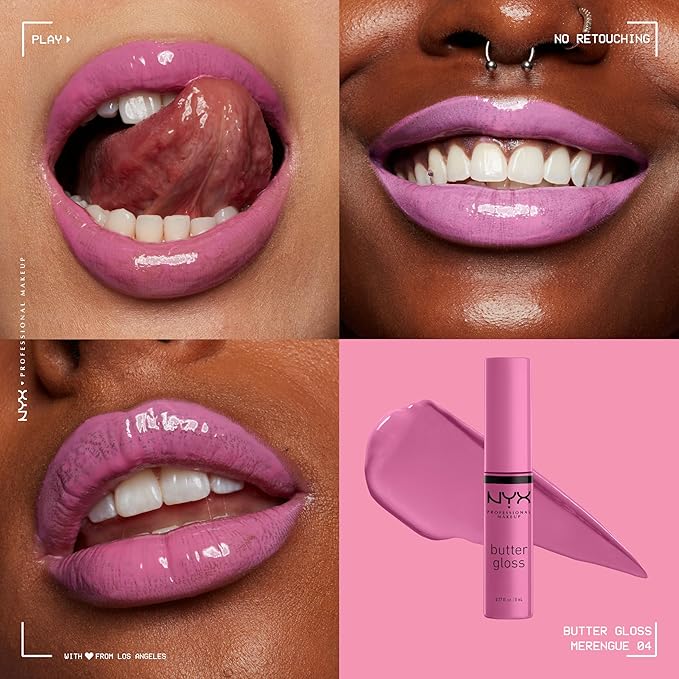NYX PROFESSIONAL MAKEUP Butter Gloss, Non-Sticky Lip Gloss - Merengue (Pink Lilac)