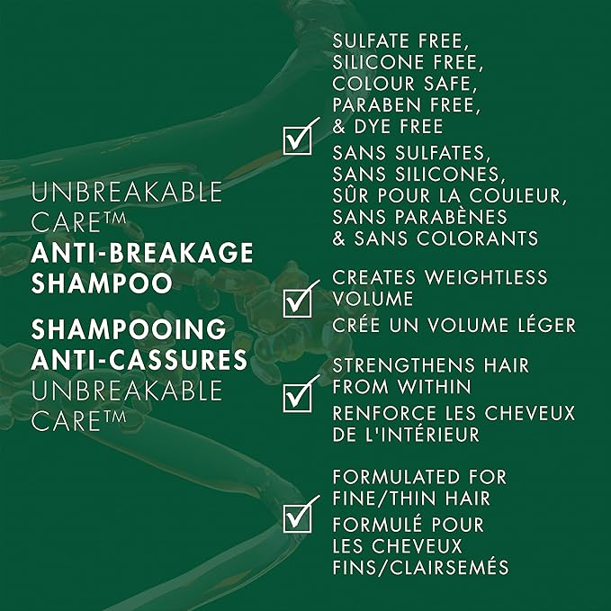 Nexxus Unbreakable Care Anti-Breakage Shampoo With Keratin, Collagen, Biotin For Fine And Thin Hair Sulfate Free Shampoo 13.5 oz