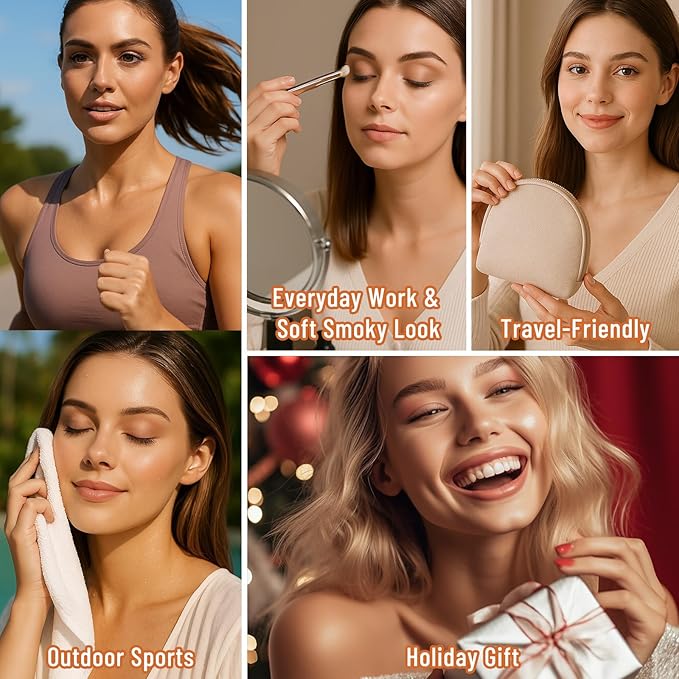 6 Colors Mini Naked Eyeshadow Makeup Palette Caramel & Bronzed Neutral Tone Eye Shadow Matte & Shimmer Nude Make Up Pallet with Mirror Blendable Highly Pigmented Travel Size Gift Kit 05