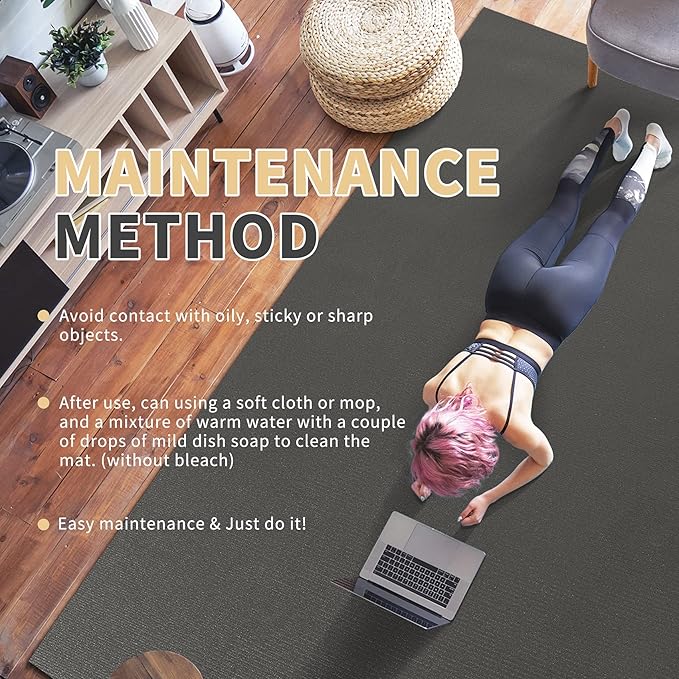 Gxmmat Extra Wide Large Exercise Mat 12'x7'/10'x7/8'x7(7mm)