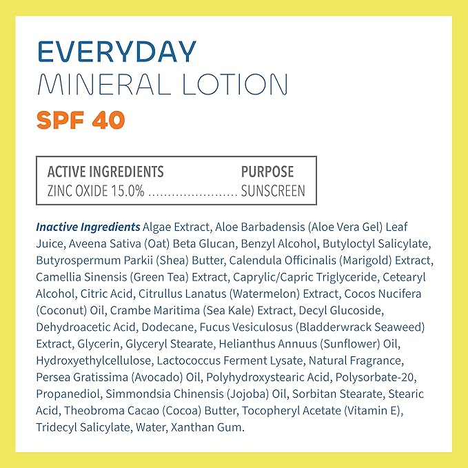Seaweed Bath Co. Everyday Mineral SPF 40 Broad Spectrum Sunscreen Lotion, 3.4 Ounce (Pack of 2), Sustainably Harvested Seaweed, Sea Kale, Prebiotics
